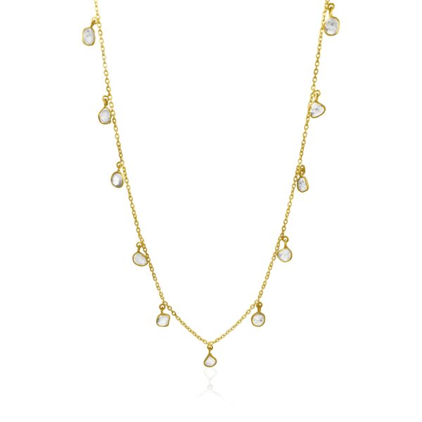 102462 pv 5b7589a9 6614 48b3 b2ec bac6756e7d26 Rock Divine Mini Lily Pad Dangles Diamond Necklace in 18K Yellow Gold