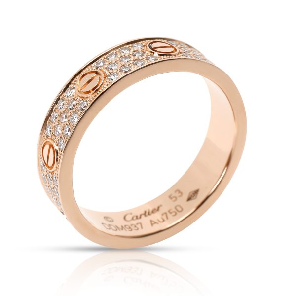 Cartier Cartier Love Diamond Pave Wedding Band in 18K Rose Gold