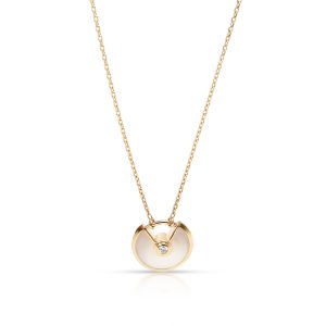 102823 fv Cartier Amulette de Cartier Mother of Pearl Necklace in 18K Yellow Gold