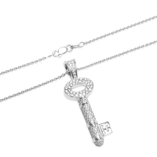 102864 clasp Theo Fennell Baby Key Diamond Necklace in 18K Gold 075 CTW