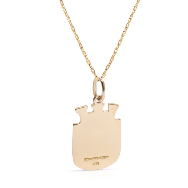 102877 bv David Andersen St Hallvard Pendant in 18K Yellow Gold Enamel on Anchor Chain