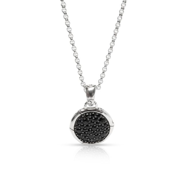 102912 fv John Hardy Bamboo Black Sapphire Necklace in Sterling Silver