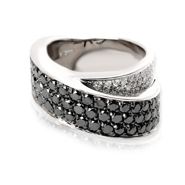 102971 fv 8f1b0f17 89c4 495a a53e fe1a35ab72e6 Black White Diamond Crossover Ring in 18K White Gold 150 CTW