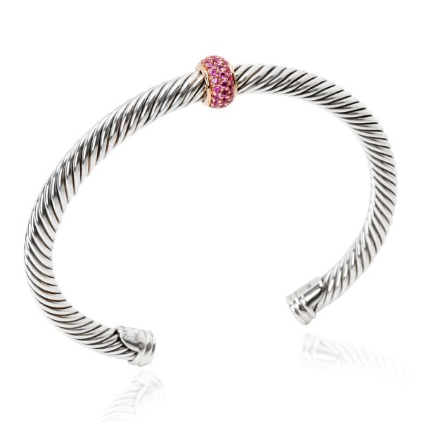 102983 pv 99934261 c453 4ed6 94ba 8fd2d244aad6 David Yurman Cable Candy Pink Sapphire Bangle in 18K Gold Sterling Silver