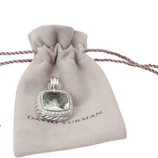 102992 box David Yurman Albion Prasiolite Diamond Pendant in Sterling Silver 032 ctw