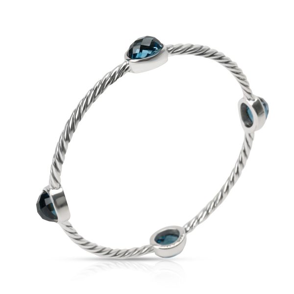 102995 pv David Yurman Cable Classics Blue Topaz Bangle in Sterling Silver