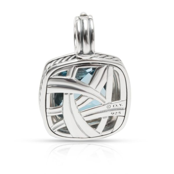 102997 bv David Yurman Albion Diamond Blue Topaz Pendant in Sterling Silver 033 CTW