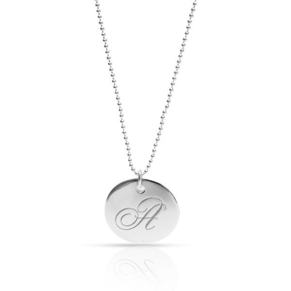 103070 fv Tiffany Co Alphabet Disc Charm Necklace in Sterling Silver