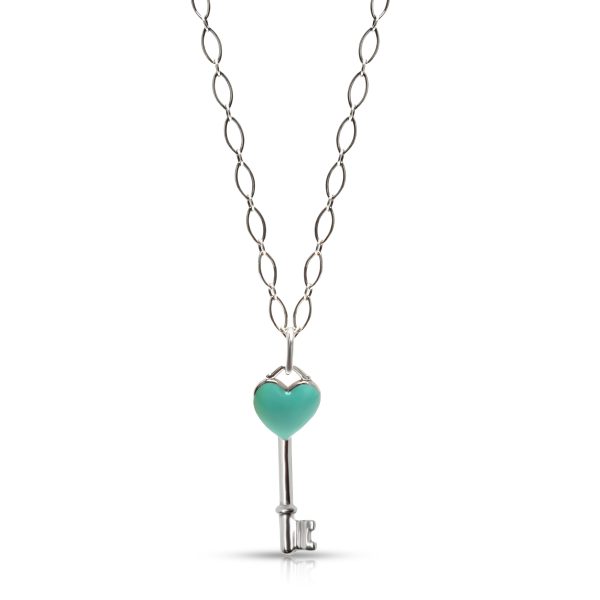 103119 fv 4a6e22fd d816 421e b68d e067207b5df0 Tiffany Co Blue Enamel Heart Key Pendant in Sterling Silver