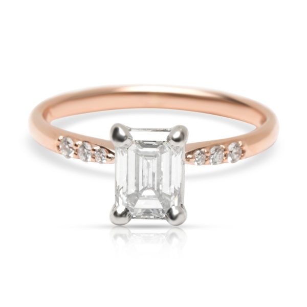 103237 fv Blue Nile Emerald Cut Diamond Engagement Ring in 14K Rose Gold 093 ct FVS1