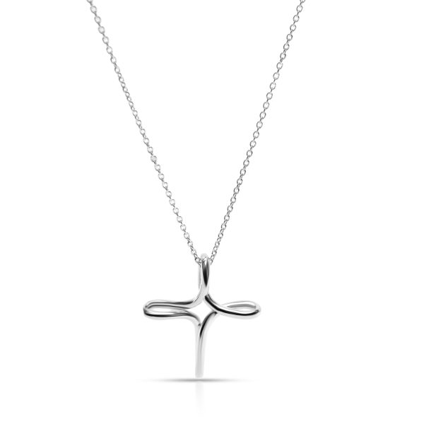 103314 fv Tiffany Co Elsa Peretti Infinity Cross Pendant in Sterling Silver