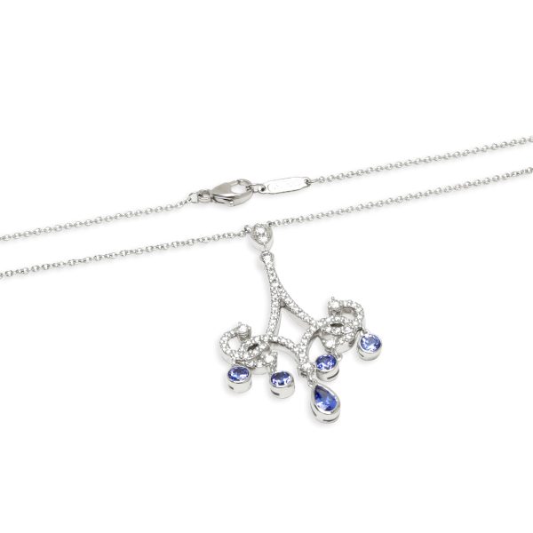 103336 clasp Tiffany Co Enchant Tanzanite Diamond Necklace in Platinum 053 CTW