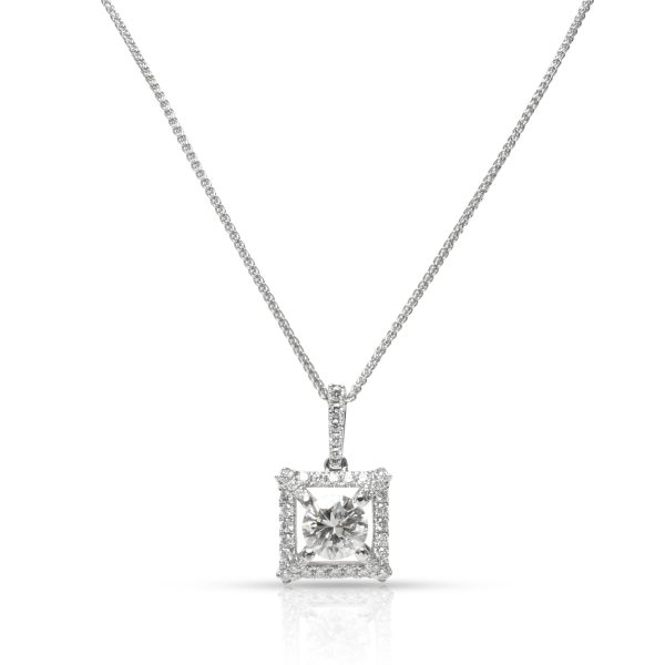 103337 fv Square Halo Diamond Pendant in 14K White Gold I SI1 085 CTW