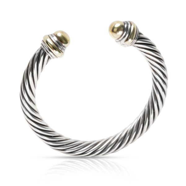 103506 pv David Yurman 7mm Cable Cuff in 14K Yellow GoldSterling Silver