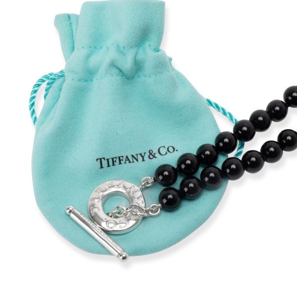 103714 box Tiffany Co Onyx Bead Toggle Necklace in Sterling Silver