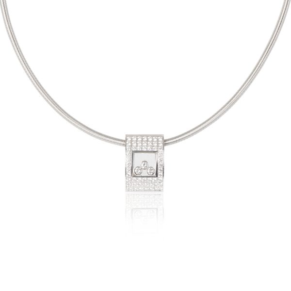 103741 fv Chopard Happy Diamonds Necklace in 18K White Gold 088 CTW