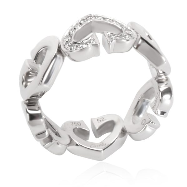 Cartier Cartier C Hearts Diamond Ring in 18K White Gold Size 52 010 ctw