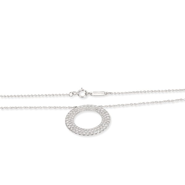 103946 clasp e2bb759d 103b 461c 9ec1 73361cc10cd7 Tiffany Co Metro Circle Diamond Necklace in 18K White Gold 070 CTW