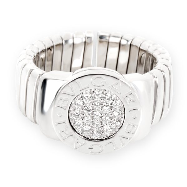 103968 fv Bulgari Tubogas Diamond Ring in 18K White Gold 020 CTW