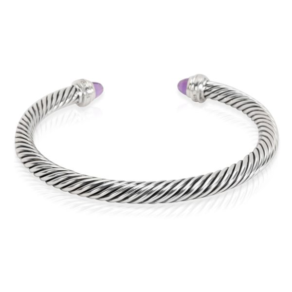 104031 bv David Yurman Cable Classics Diamond Amethyst Bangle in Sterling Silver 008CTW