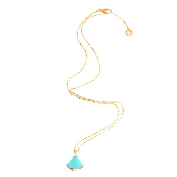 104053 pv Bulgari Divas Dream Turquoise Diamond Necklace in 18K Rose Gold