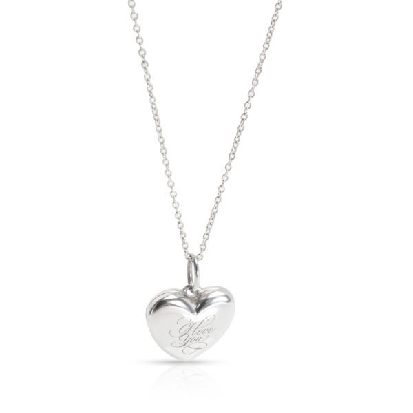 104061 fv Tiffany Co I Love You Heart Locket Necklace in Sterling Silver