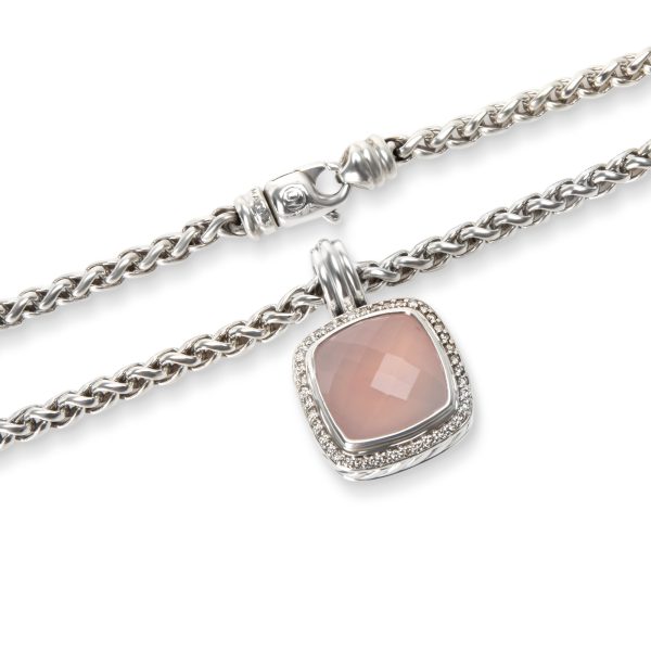 104118 clasp David Yurman Albion Chalcedony Diamond Necklace in Sterling Silver