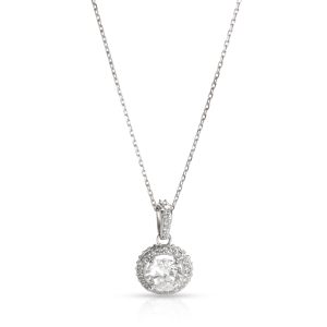 104134 fv 620403cd 659d 4c72 93a3 03d4e5d30aa7 Diamond Halo Necklace in 14K White Gold F I1 120 CTW