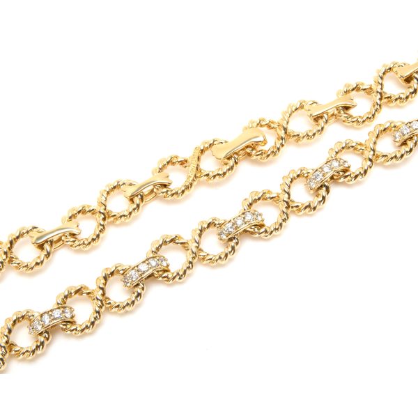 104151 clasp 675a9023 9109 421d 80d7 cc8e96d9d136 Tiffany Co Vintage Twisted Rope Infinity Diamond Necklace in 18K Gold 150 ctw