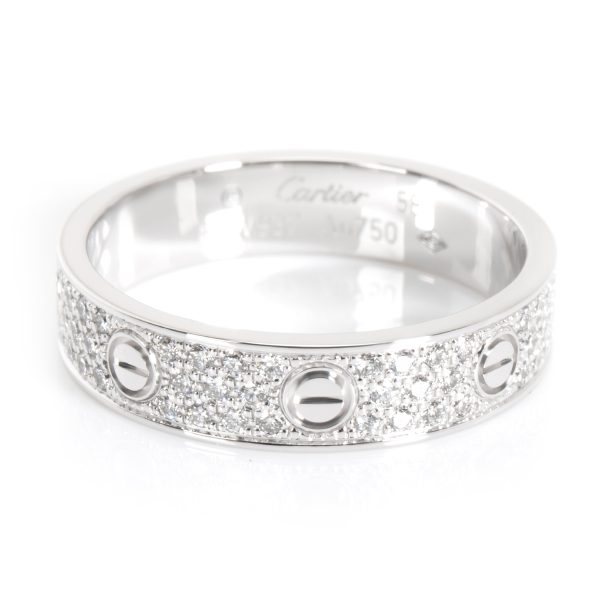 Rings Cartier Love Pave Diamond Band in 18K White Gold 075 CTW