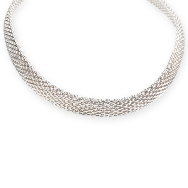 104220 fv Tiffany Co Somerset Mesh Necklace in Sterling Silver