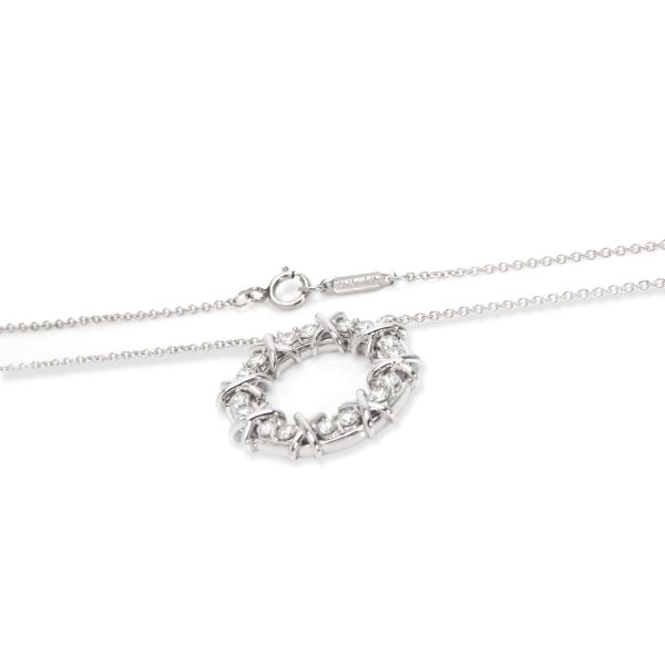 104283 clasp Tiffany Co Schlumberger Diamond Circle Necklace in Platinum 057 CTW