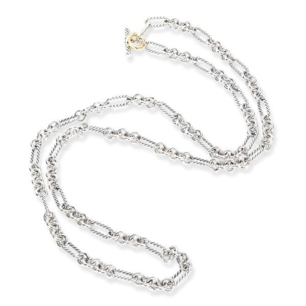 104371 av David Yurman Figaro Necklace in SterlingGold