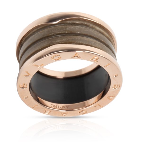 104605 av Bulgari B Zero 1 Brown Marble Ring in 18K Rose Gold