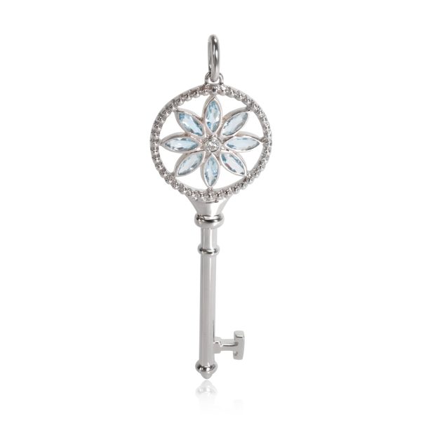 104644 fv 5f1cbb47 1a79 4169 a5a7 d775d944d5e1 Tiffany Co Daisy Key Pendant with Aquamarine in 18K White Gold