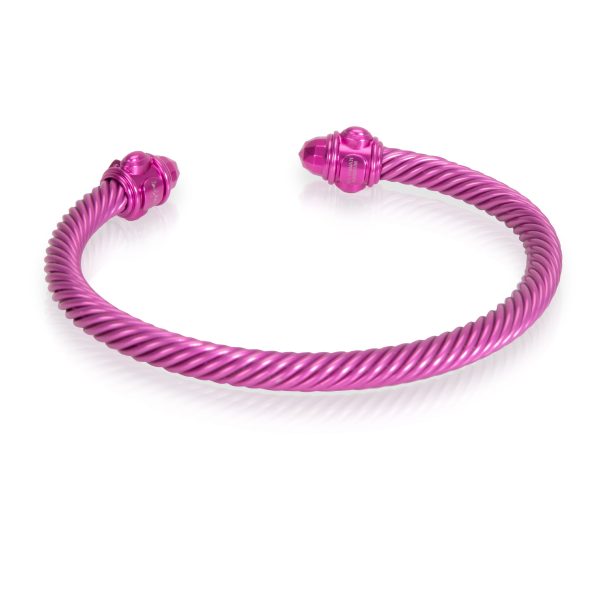 104850 bv David Yurman 5mm Renaissance Pink Cable Bracelet in Aluminium