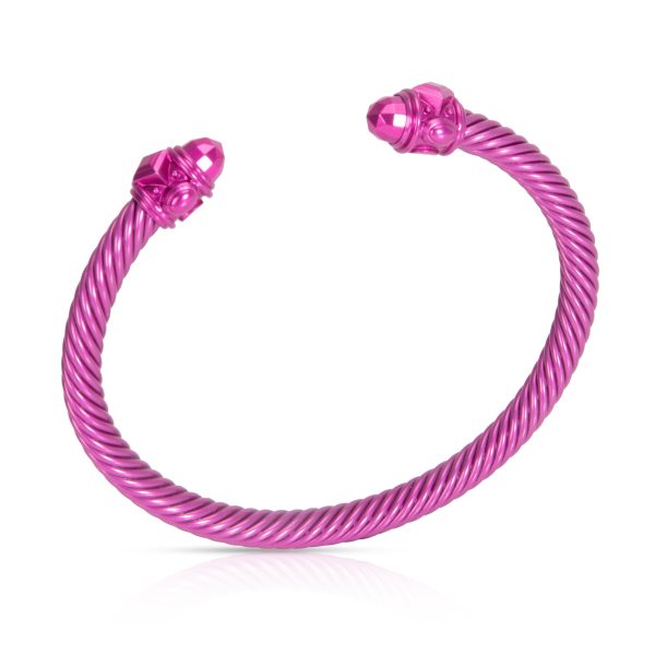 104850 pv David Yurman 5mm Renaissance Pink Cable Bracelet in Aluminium