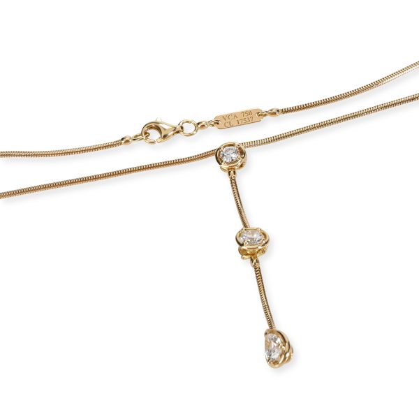 104985 clasp Van Cleef Arpels Pluie Diamond Necklace in 18K Yellow Gold GIA D VVS1 1 CT