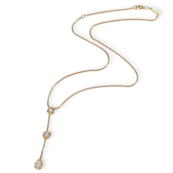 104985 pv Van Cleef Arpels Pluie Diamond Necklace in 18K Yellow Gold GIA D VVS1 1 CT