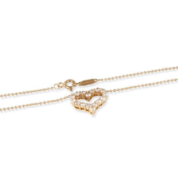 104990 clasp a423ee1f 610c 49c3 a1a3 4af329391b25 Tiffany Co Diamond Heart Necklace in 18K Yellow Gold 070 CTW