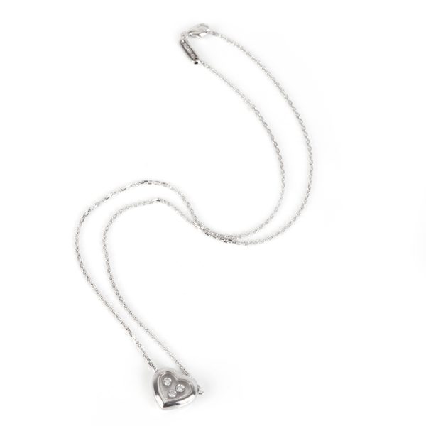 105095 pv Chopard Happy Diamonds Heart Necklace in 18K White Gold 015 CTW