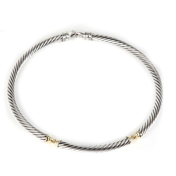 105140 pv f0d81fb6 0f3d 416a bb4d e0576022b881 David Yurman Two Tone 7 mm Metro Hinged Cable Choker Necklace