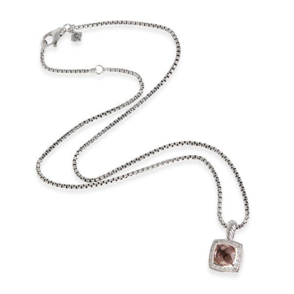 105190 pv David Yurman Albion Morganite Diamond Necklace in Sterling Silver 017 CTW