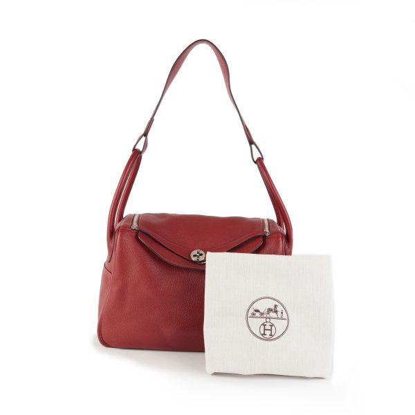 105212 box 4cbfc490 0ebb 4105 ae0a 4644e25b35b8 Hermès Rouge Garance Clémence Leather Lindy 34