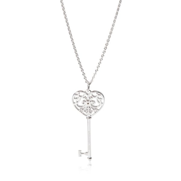 105323 bv Tiffany Co Heart Keys Diamond Necklace in 18K White Gold 002 CTW