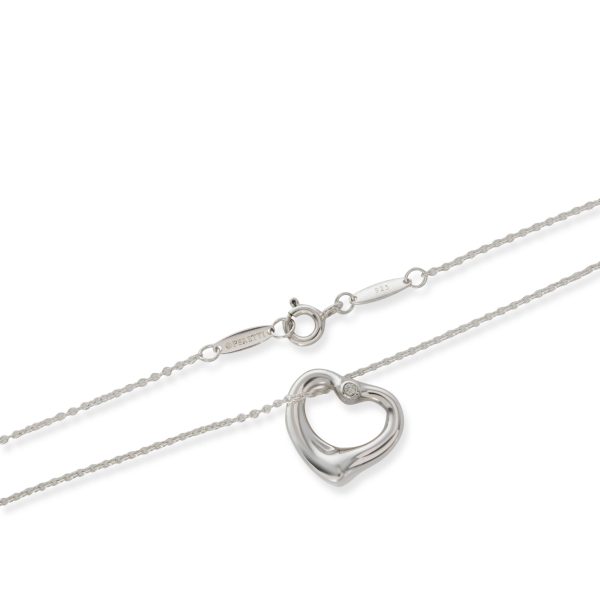 105347 clasp 4e45730f 5e79 4bd3 958b 17a2b3284878 Tiffany Co Elsa Peretti Diamond Heart Necklace in Sterling Silver 002 CTW