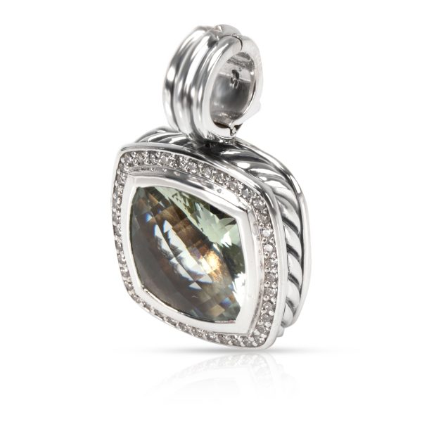 105428 sv David Yurman Albion Prasiolite Diamond Pendant in Sterling Silver 032 CTW