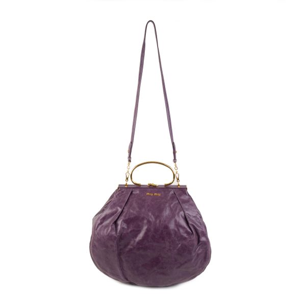 105552 pv f7c890ee 063d 499d ab7d de8e4fa0a2ee Miu Miu Purple Distressed Leather Frame Bag