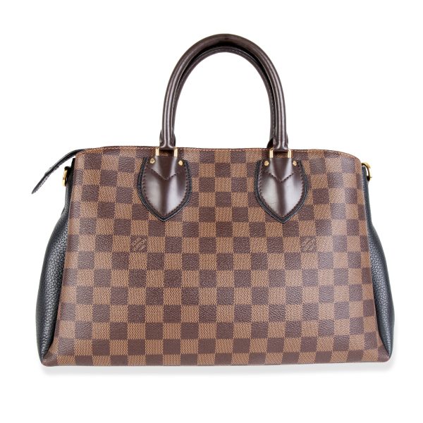 105587 av Louis Vuitton Brown Damier Ebene Canvas Black Taurillon Leather Normandy Bag