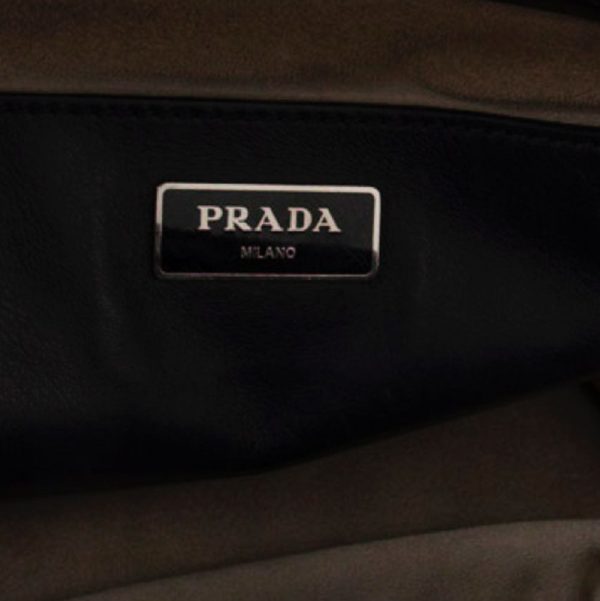 105616 stamp Prada Black City Calf Leather Twin Pocket Stitch Tote